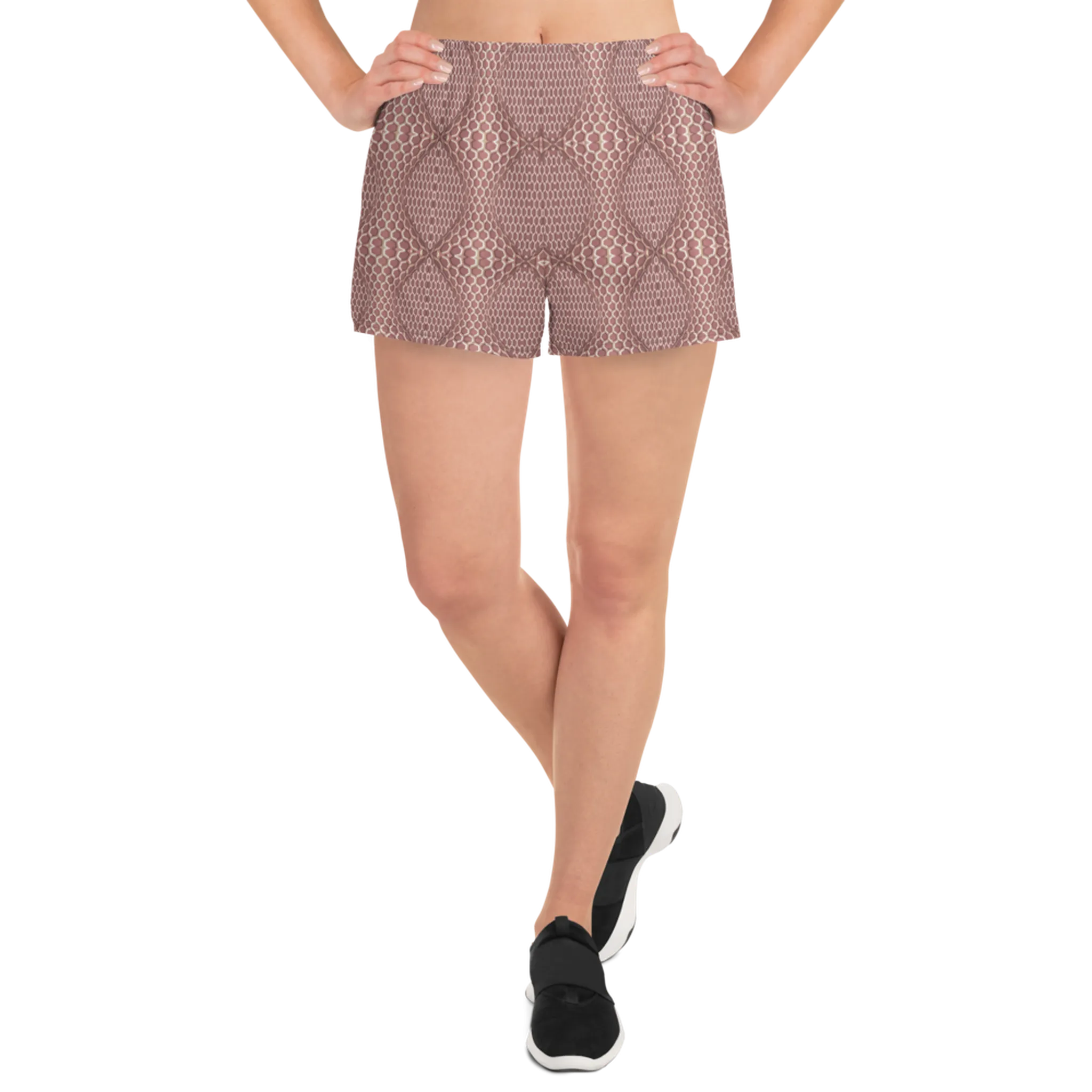 Recursia Illusions Game Women's Athletic Short Shorts In Pink