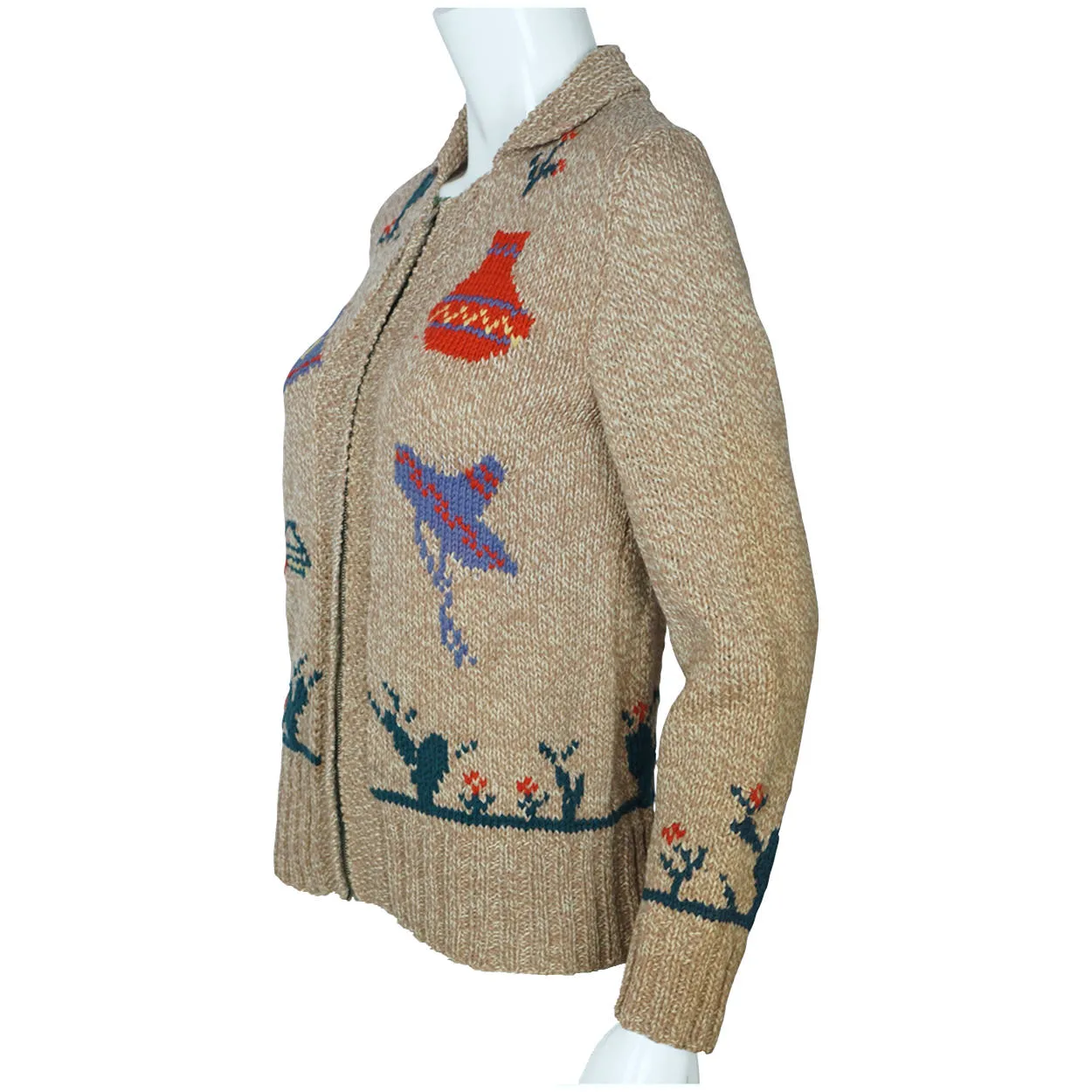 Vintage Cowichan Sweater Mary Maxim Mexicana Pattern 465 1950s Hand Knit